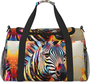 Abstract Animal Zebra print Weekender Overnight Carry On Bag Gym Luggage Bag Duffel Bag for Travel Women