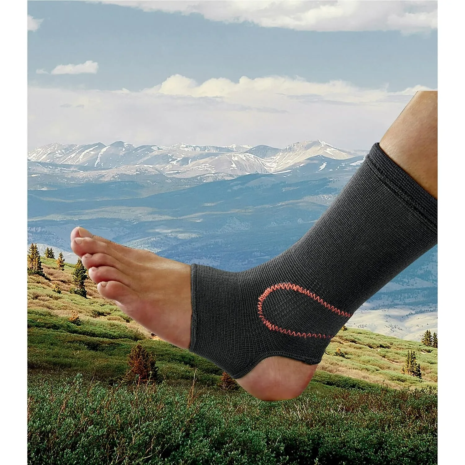 ACE Brand Compression Ankle Support, Large/X-Large, Black, 1/Pack
