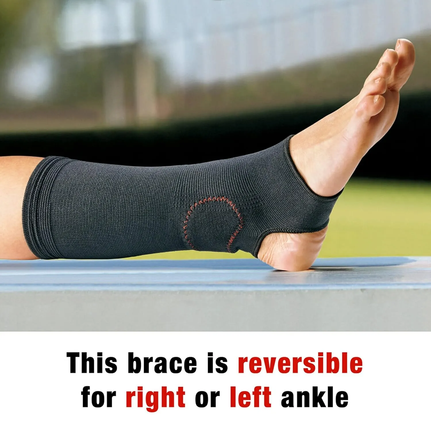 ACE Brand Compression Ankle Support, Large/X-Large, Black, 1/Pack