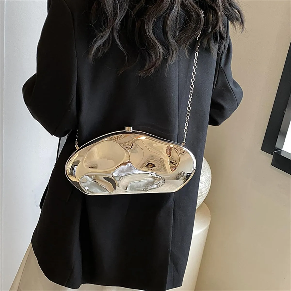 Acrylic Clutch for Women Evening HandBag Metallic Lipstick Bag for Wedding Party Prom Cocktail