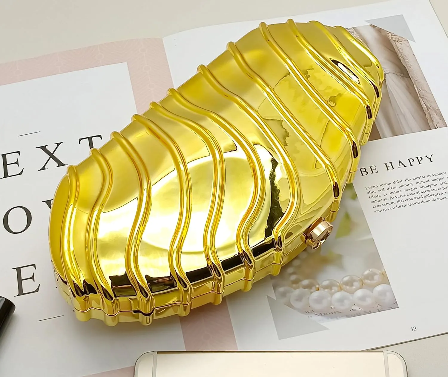 Acrylic Clutch Purse for Women Irregular Shell Evening Handbag for wedding party
