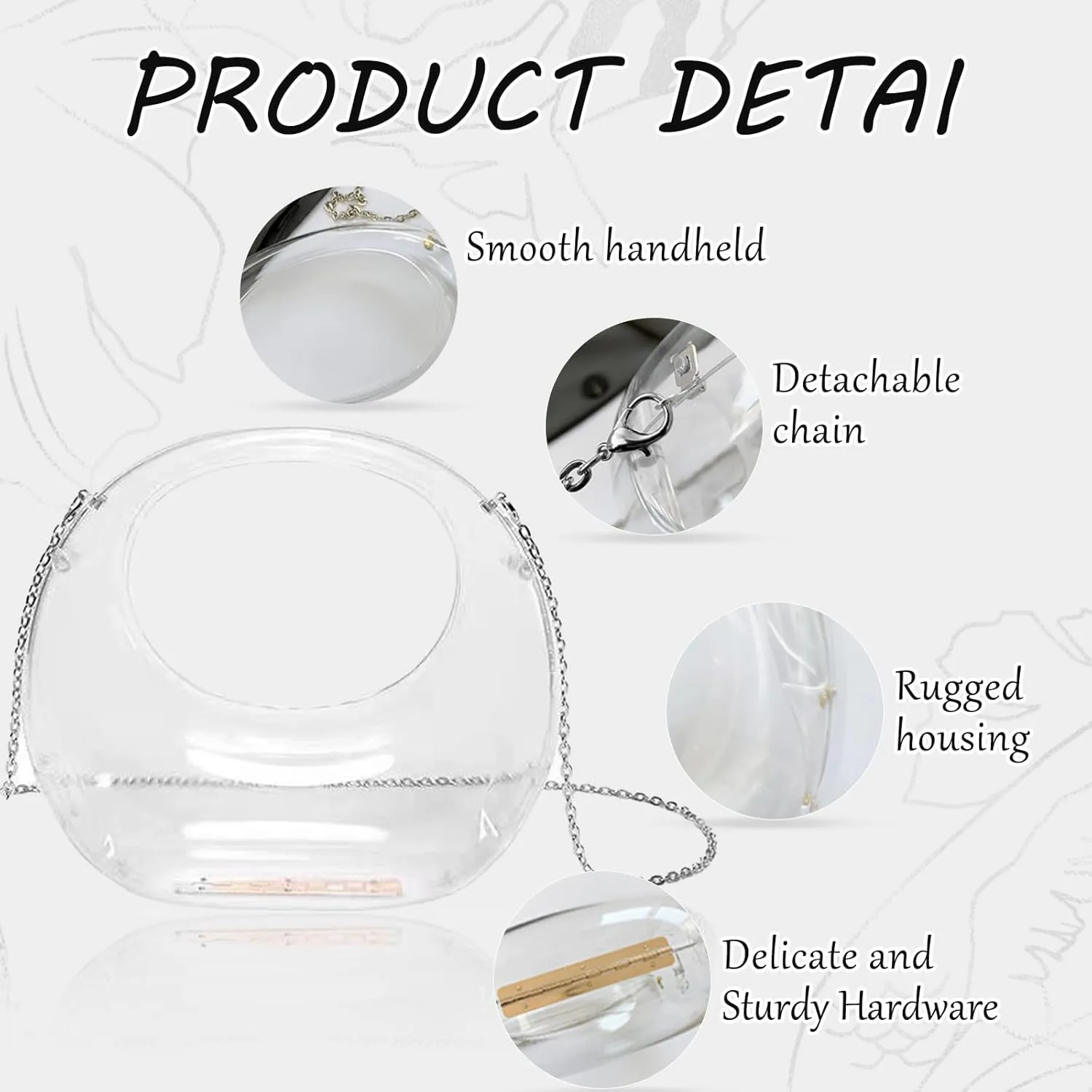 Acrylic Evening Clutch Purse Acrylic Handbag Moon Bag Metallic Moon Shaped Acrylic Hand Purse for wedding party Cocktail