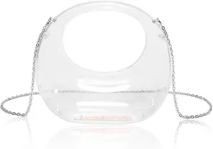 Acrylic Evening Clutch Purse Acrylic Handbag Moon Bag Metallic Moon Shaped Acrylic Hand Purse for wedding party Cocktail