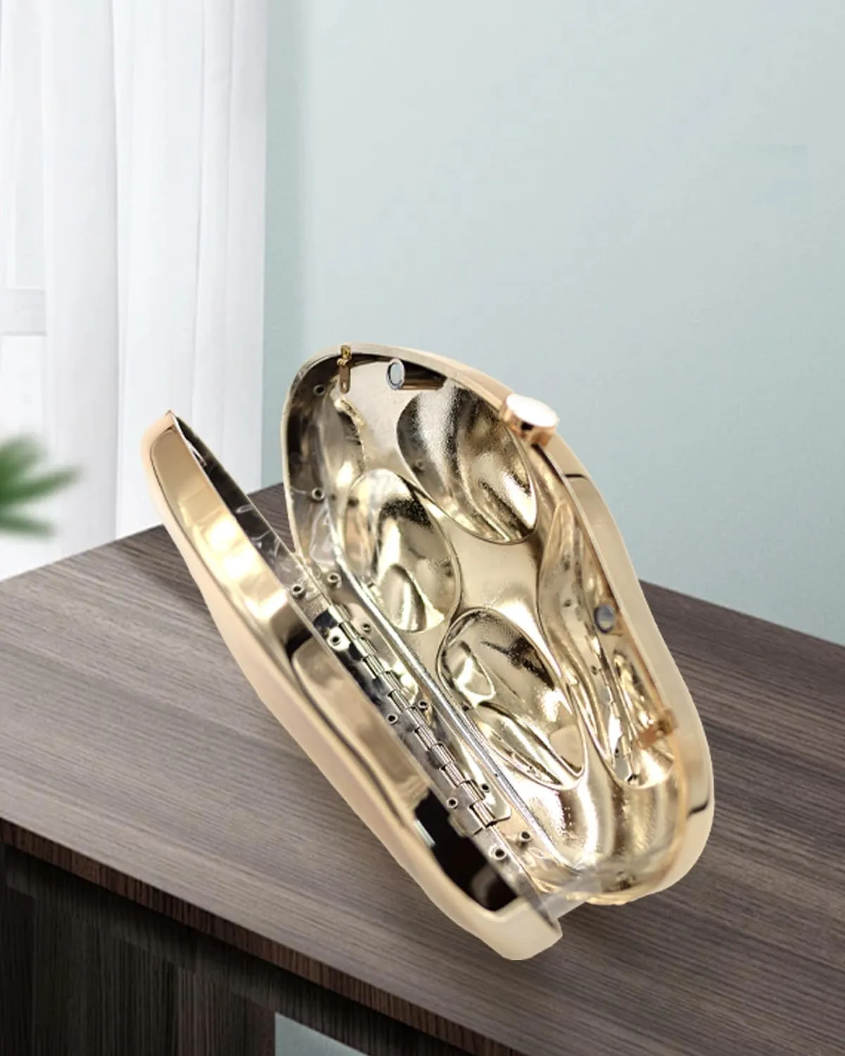 Acrylic Evening Clutch Purse for Women Formal, Metallic Purse Evening Handbags Metal Chain Shoulder Bag
