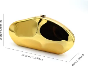 Acrylic Evening Clutch Purse for Women Formal, Metallic Purse Evening Handbags Metal Chain Shoulder Bag