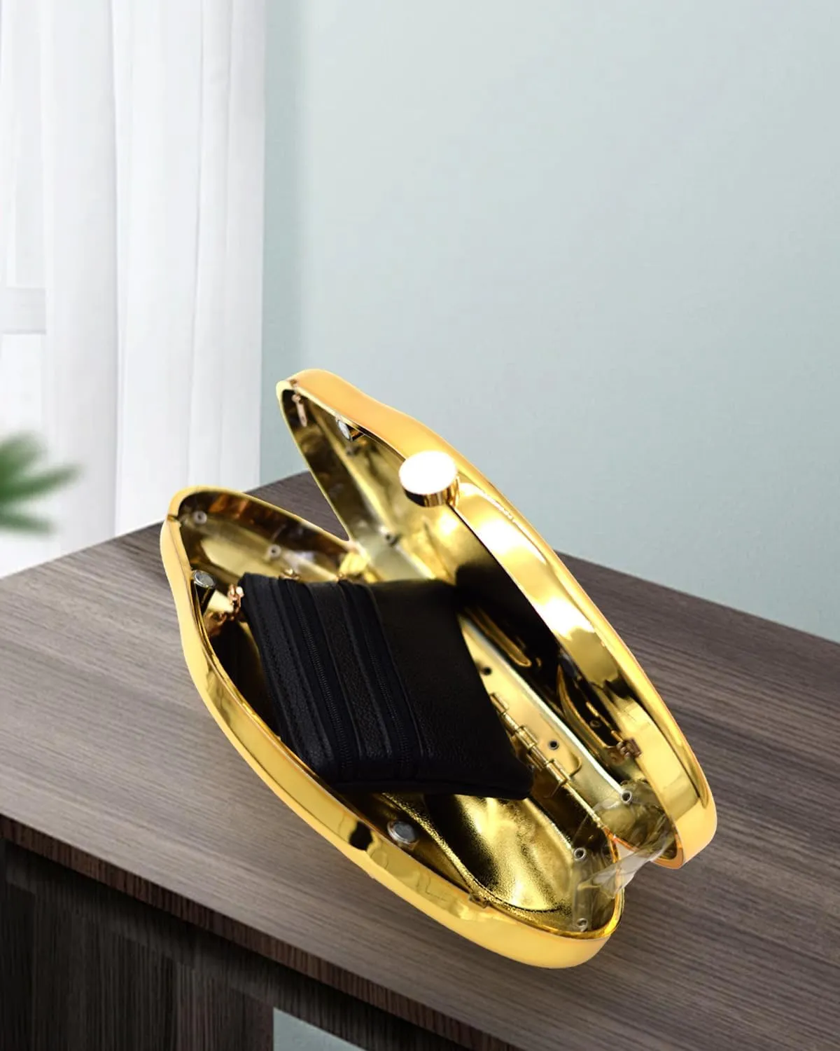 Acrylic Evening Clutch Purse for Women Formal, Metallic Purse Evening Handbags Metal Chain Shoulder Bag