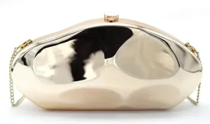 Acrylic Evening Clutch Purse for Women Formal, Metallic Purse Evening Handbags Metal Chain Shoulder Bag