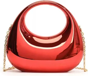 Acrylic Evening Clutch Purse for Women, Metallic Purse Evening Handbags Moon Hobo Bag, Evening Purse for Wedding Party Prom