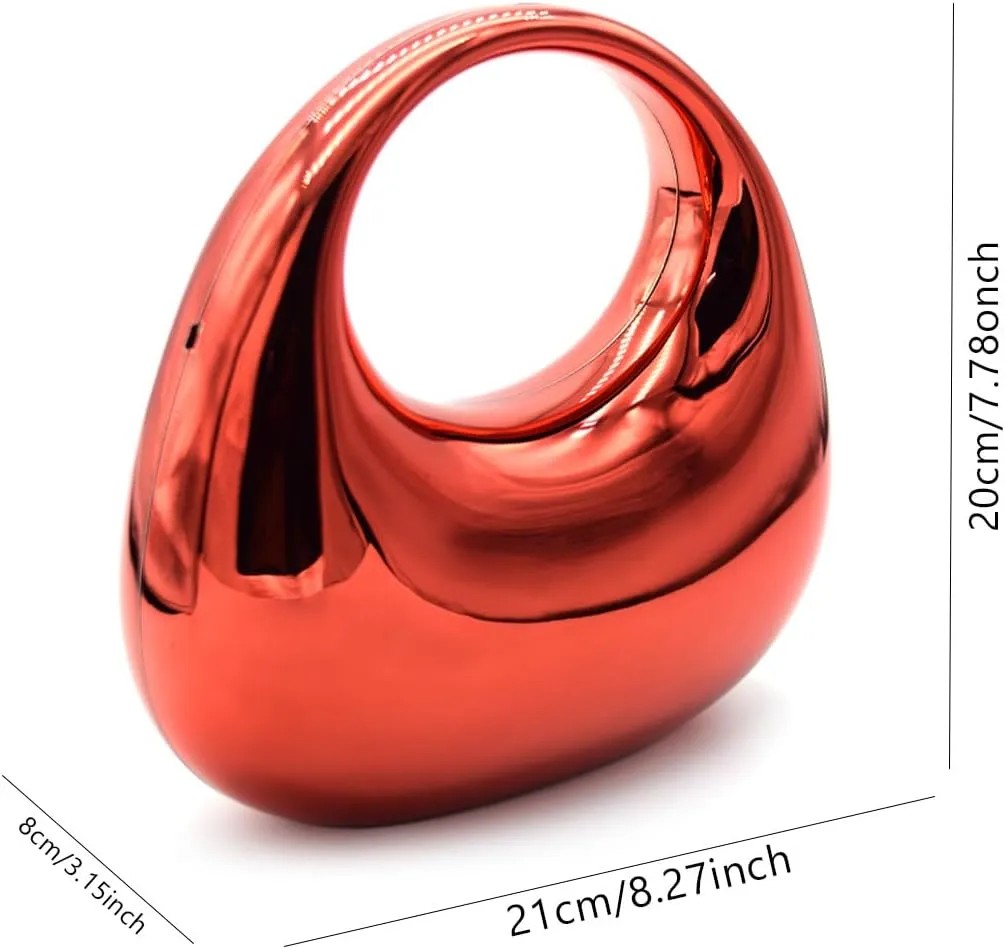 Acrylic Evening Clutch Purse for Women, Metallic Purse Evening Handbags Moon Hobo Bag, Evening Purse for Wedding Party Prom