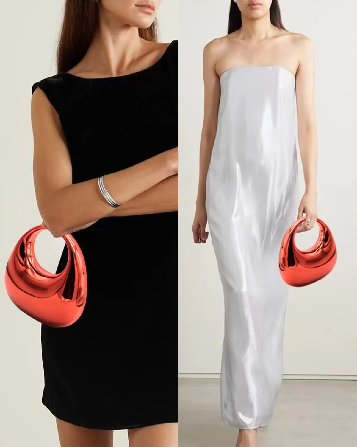 Acrylic Evening Clutch Purse for Women, Metallic Purse Evening Handbags Moon Hobo Bag, Evening Purse for Wedding Party Prom