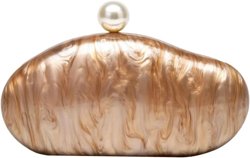 Acrylic Pearl Clutch Purses for Women Trendy Acrylic Evening Handbag Y2k Crossbody Purse Evening Clutch for Wedding Party