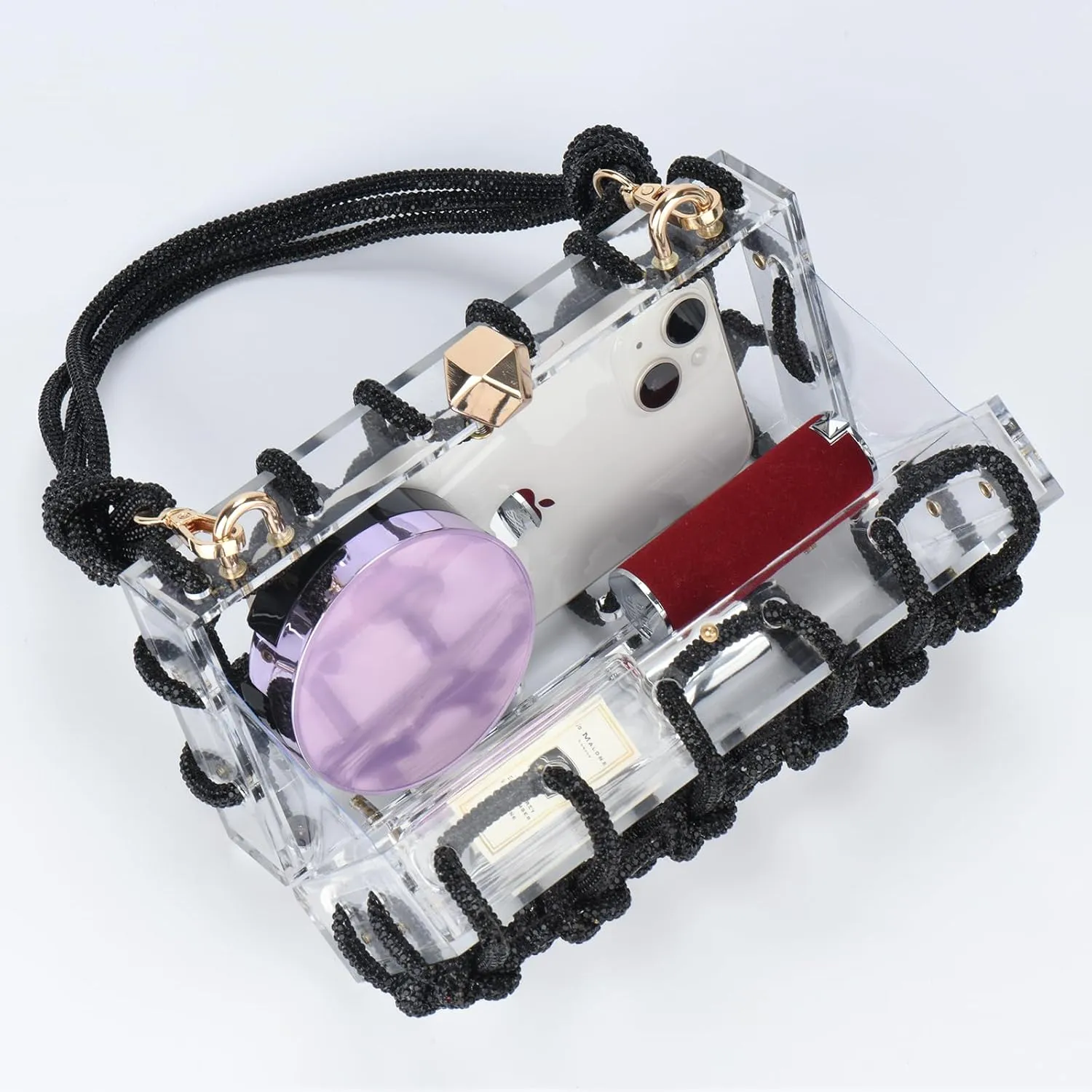 Acrylic Purse Bag with Rhinestones Clutch Purse Evening Clutches for Wedding and Party
