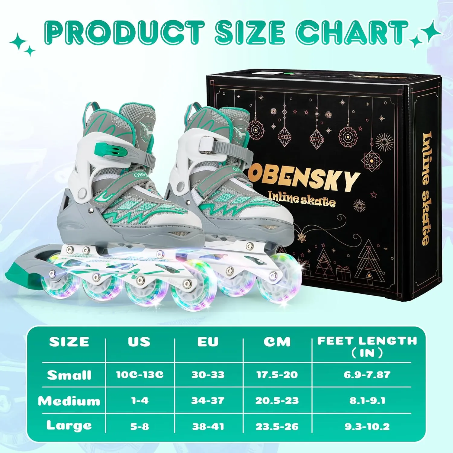 Adjustable Inline Skates for Girls and Boys, Fun Illuminating Inline Skates for Kids Ages 5-8 8-12, Roller Skates for Youth Beginners - Includes Free Skate Bag