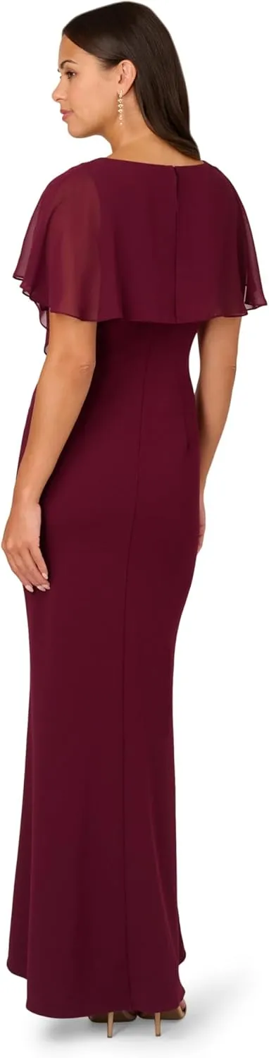 Adrianna Papell Women's Crepe and Chiffon Gown