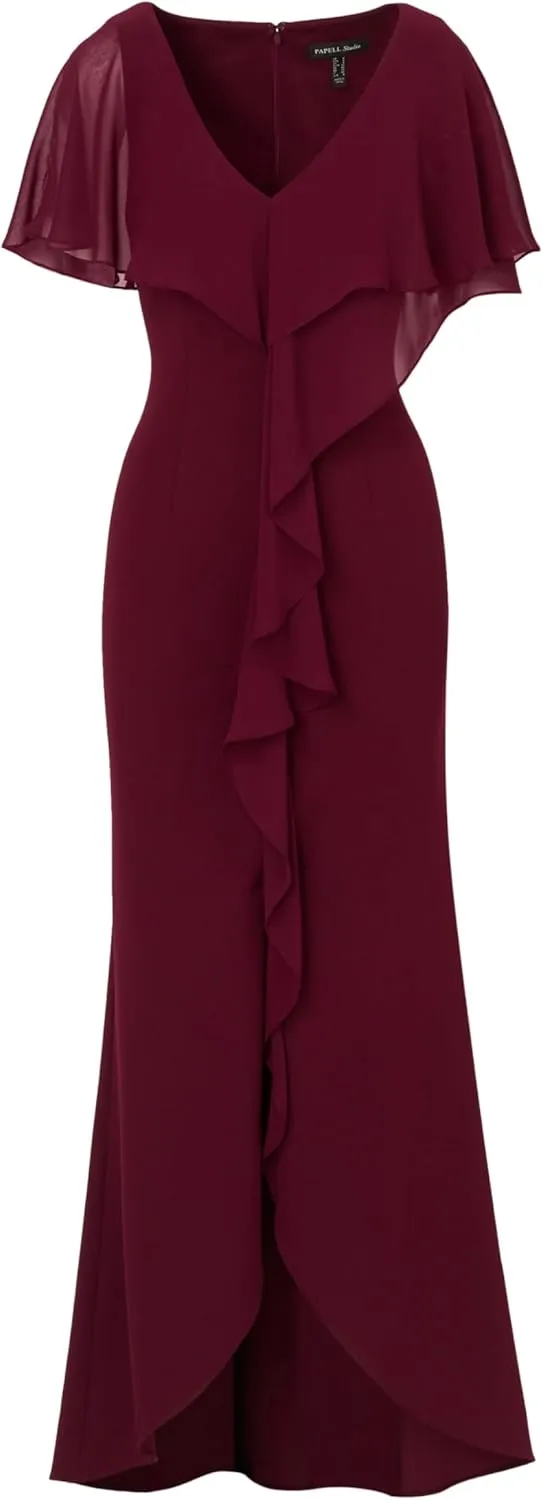 Adrianna Papell Women's Crepe and Chiffon Gown