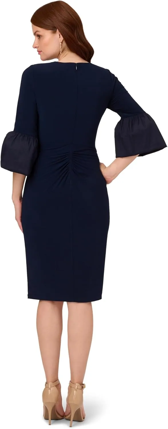 Adrianna Papell Women's Jersey and Taffeta Midi Dress