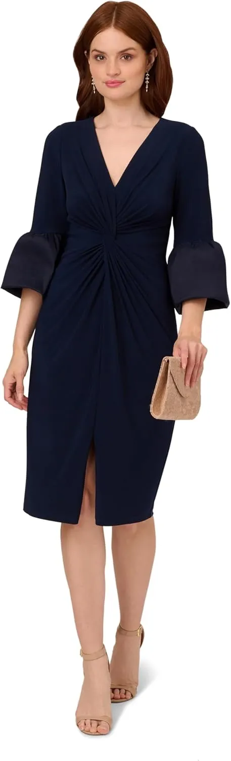 Adrianna Papell Women's Jersey and Taffeta Midi Dress