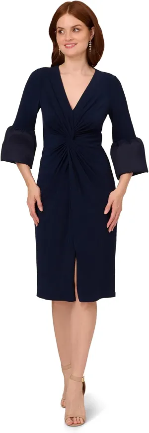 Adrianna Papell Women's Jersey and Taffeta Midi Dress