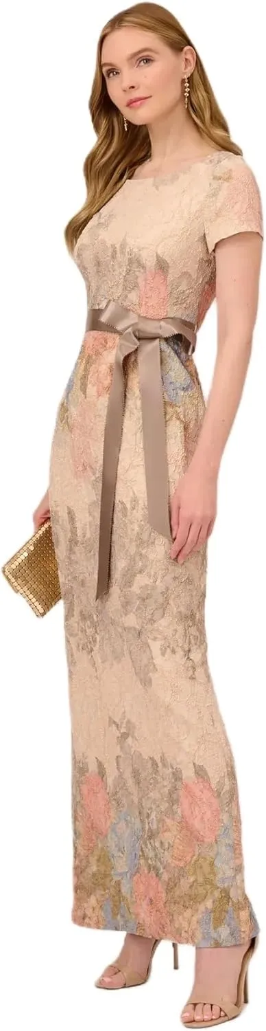 Adrianna Papell Women's Mateleasse Column Gown