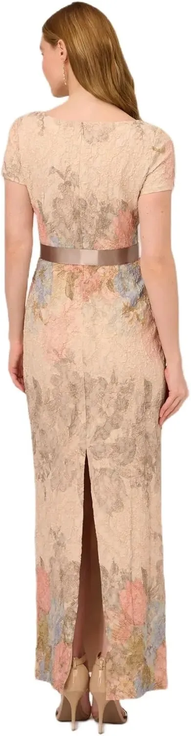 Adrianna Papell Women's Mateleasse Column Gown
