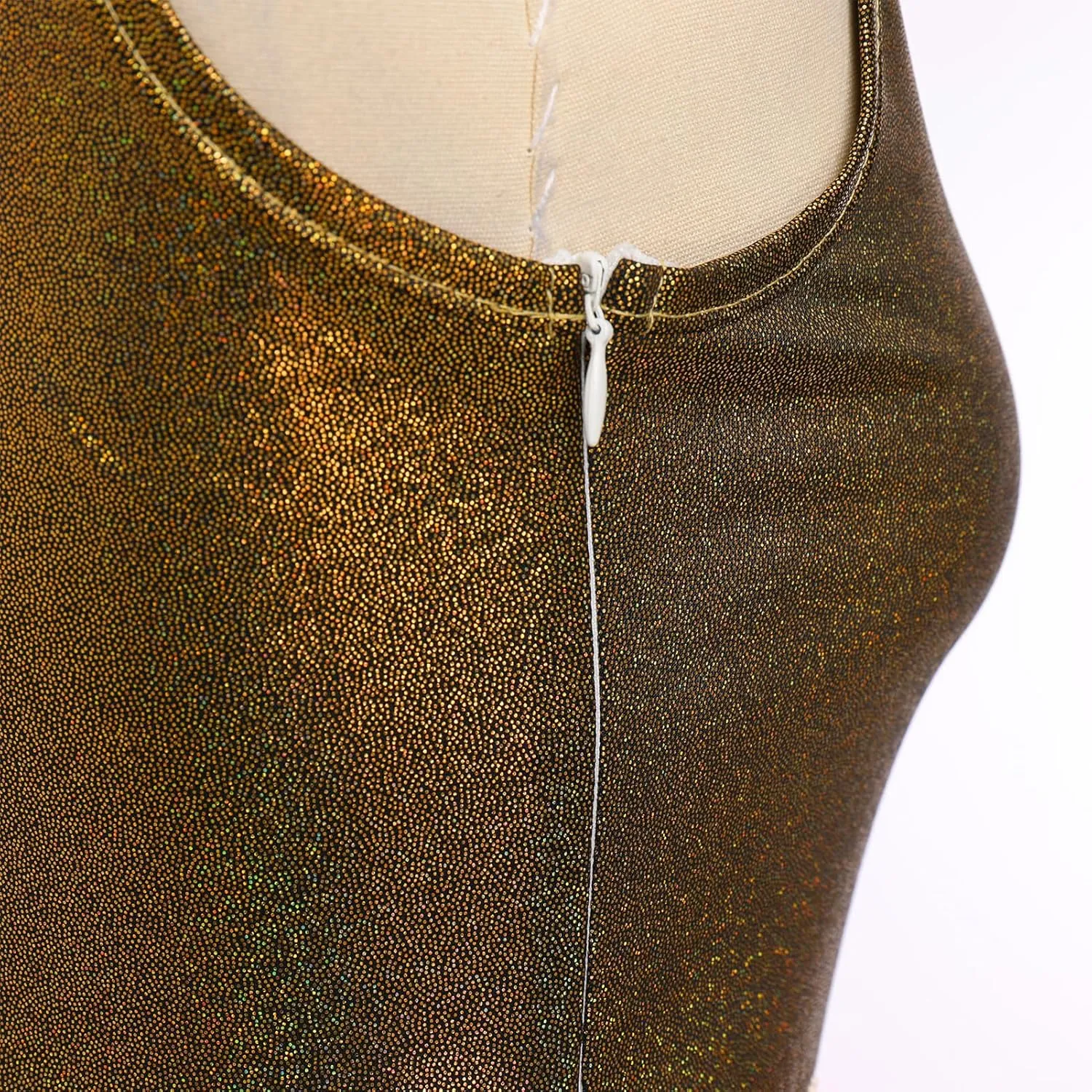 AFAVOM Women Metallic Sequin Praise Dance Dress Asymmetric Ruffle Overlay Dress Liturgical Lyrical Dancewear Worship Costume