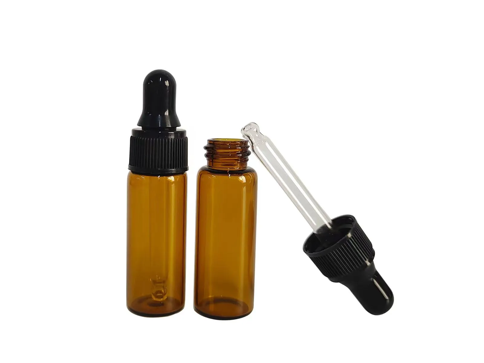 AGENIZ 50 Pcs 5ml Amber Mini Dropper Bottles Essential Oils Sample Dropper Bottles For Traveling Essential Oils Perfume Cosmetic Liquid