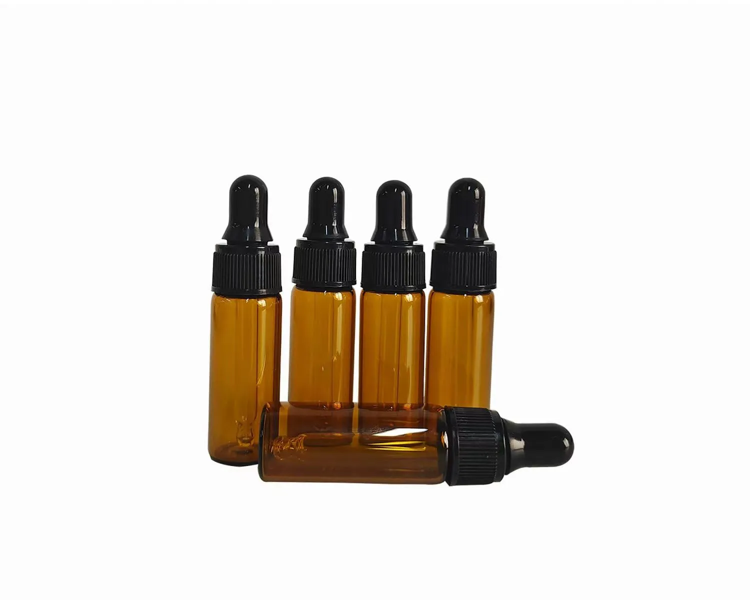 AGENIZ 50 Pcs 5ml Amber Mini Dropper Bottles Essential Oils Sample Dropper Bottles For Traveling Essential Oils Perfume Cosmetic Liquid