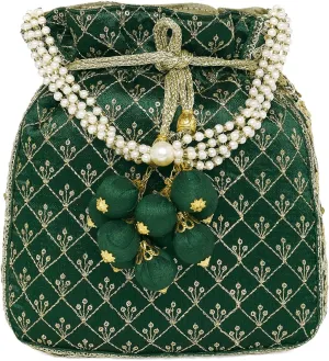 Aheli Potli Bag Gift for Women Handmade Evening Wristlet Handbag Stylish Bridal Purse Fashion Bag