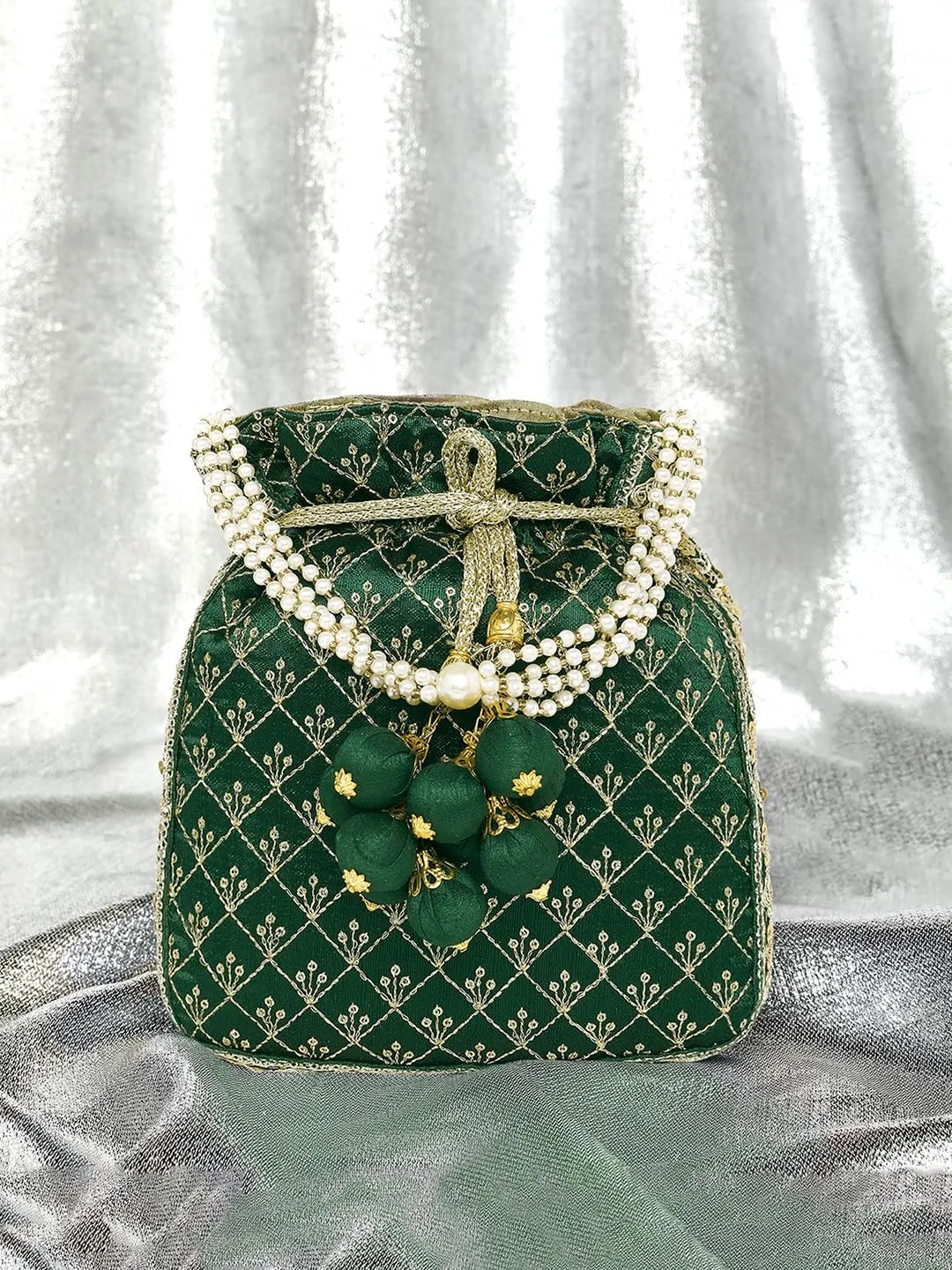 Aheli Potli Bag Gift for Women Handmade Evening Wristlet Handbag Stylish Bridal Purse Fashion Bag