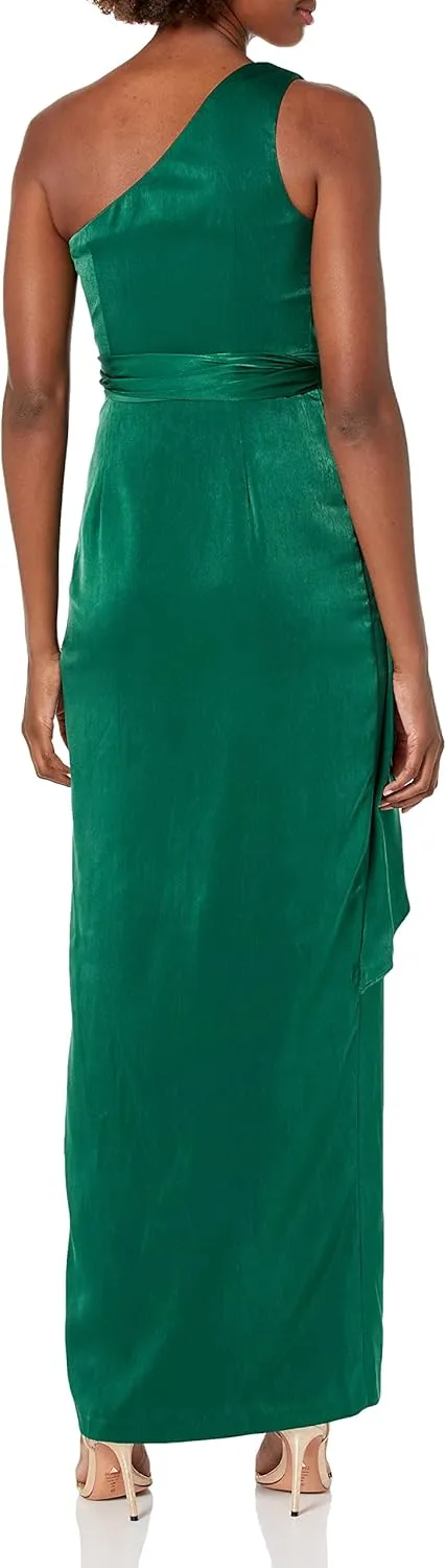 Aidan Mattox Women's One Shoulder Draped Gown