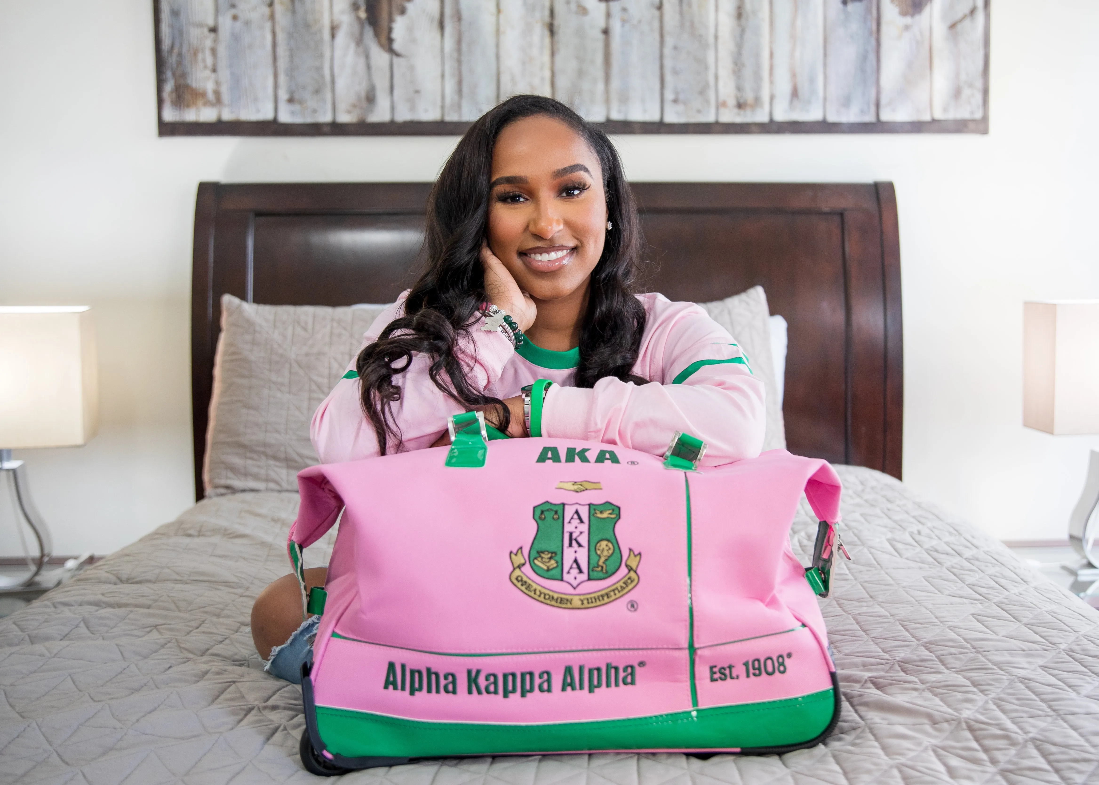 AKA Pink ROLLING  DUFFLE BAG