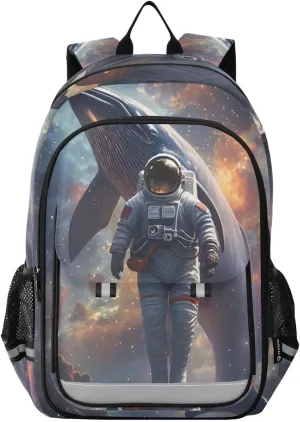 ALAZA Astronaut Galaxy Whale Space Laptop Backpack Purse for Women BookBags 17 inch School Bags Men Boys Girls Travel Casual Daypack