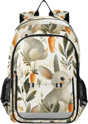 ALAZA Bunny Rabbit Carrot Laptop Backpack Purse for Women Men School Bag 17 Inch Bookbag Student Boys Girls Travel Casual Daypack