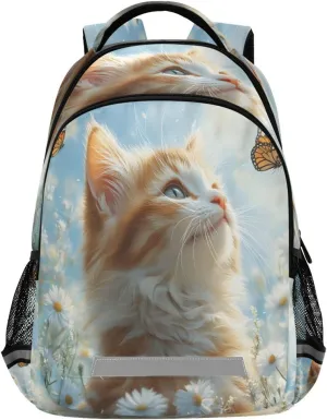 ALAZA Butterflies Cat Backpacks Travel Laptop Daypack School Book Bag for Men Women Teens Kids