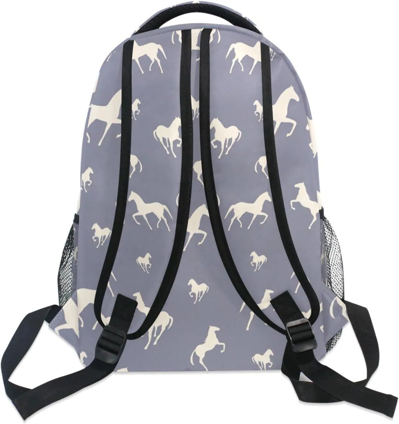 ALAZA Custom Horse Backpack for Girls Personalized Your Name Text Bookbag Kids School Backpacks Cute Purple Pony Schoolbag 3rd 4th 5th Grade Laptop Daypack