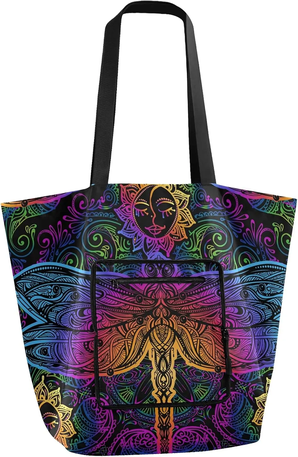 ALAZA Tote Bag for Women School Large Reusable Grocery Bags Lightweight Shoulder Handbag with External Pockets