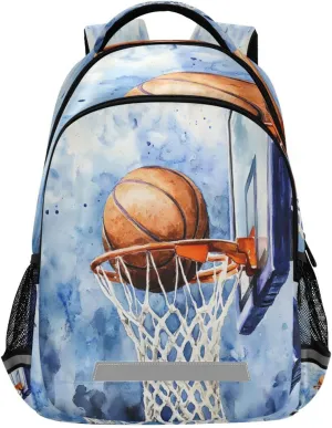 ALAZA Watercolor Basketball Shot Backpacks Travel Laptop Daypack School Book Bag for Men Women Teens Kids