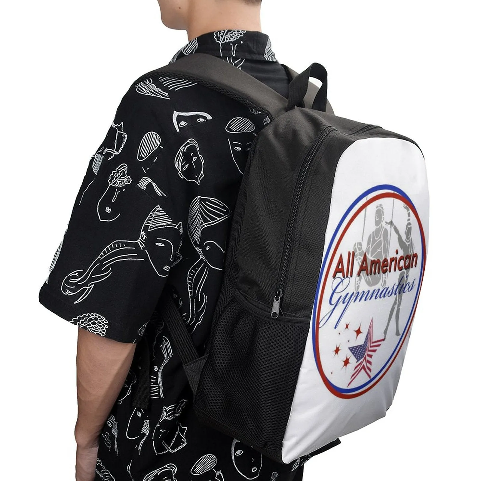 All American Gymnastics - 17 inch Black Schoolbag