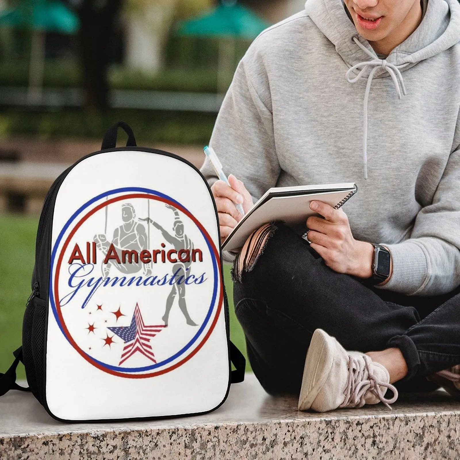 All American Gymnastics - 17 inch Black Schoolbag