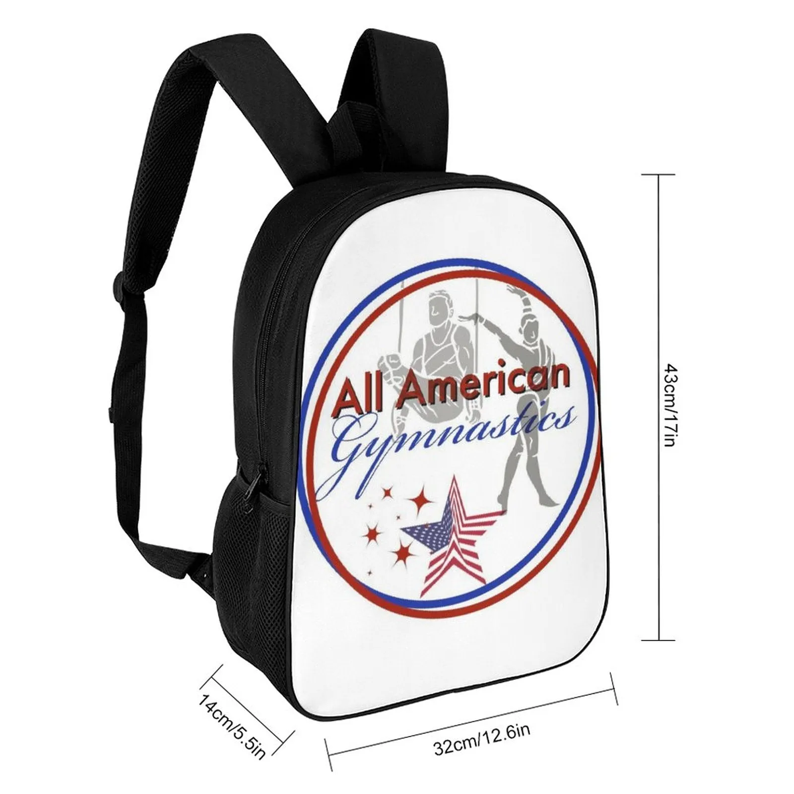 All American Gymnastics - 17 inch Black Schoolbag