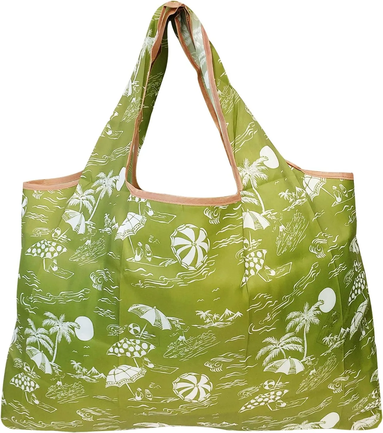 alldyrew Large Foldable Tote Nylon Reusable Grocery Bag, 3 Pack
