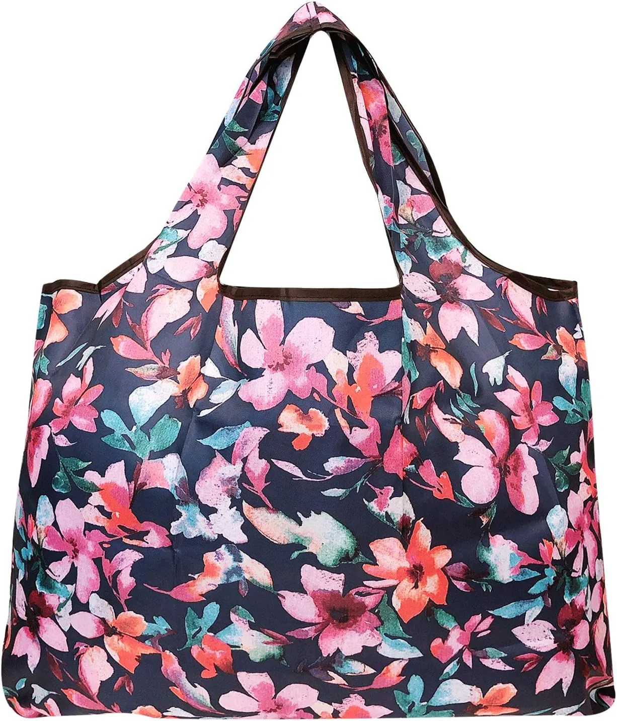 alldyrew Large Foldable Tote Nylon Reusable Grocery Bag, 3 Pack