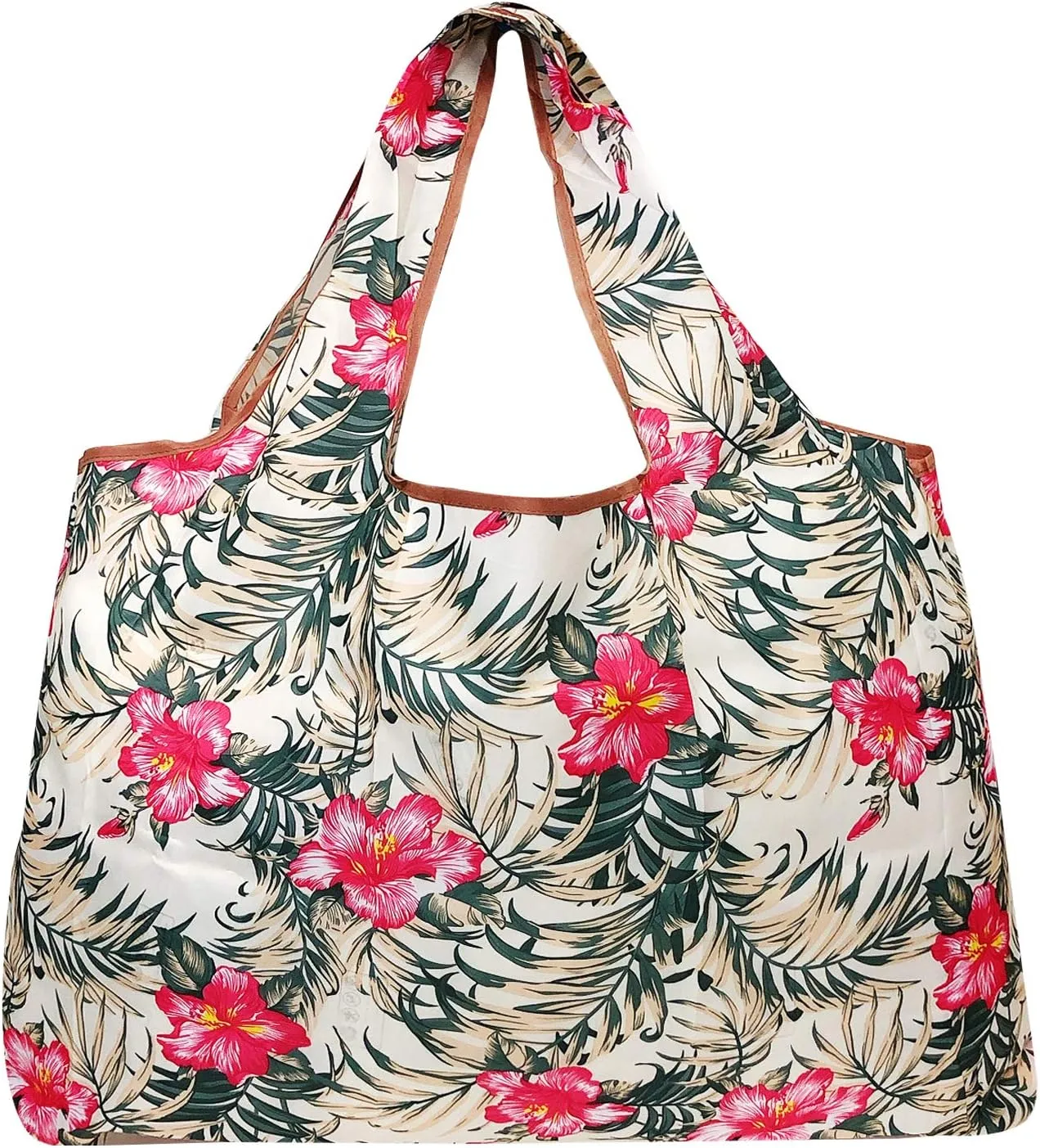 alldyrew Large Foldable Tote Nylon Reusable Grocery Bag, 3 Pack