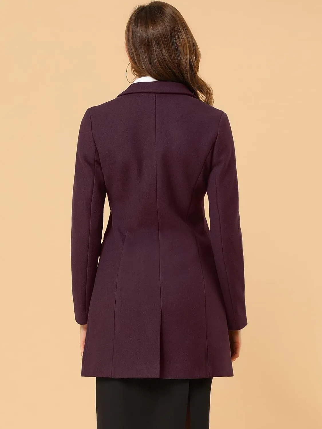 Allegra K Women's 2024 Pea Coat Single Breasted Long Winter Coats for Women