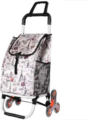 Aluminum Alloy Portable Shopping cart - Climbing The Floor to Buy Food carts - Folding trolleys - Elderly Travel trolleys - Stainless Steel Double-Sided Bearing Wheels