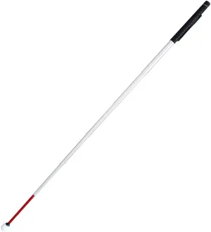 Aluminum Telescopic Blind Cane with Rolling Tip 28cm-150cm (11 inch-59 inch) ，with 2 Tips (Black Handle)