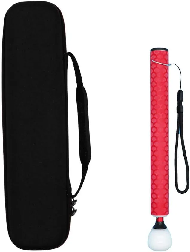 Aluminum Telescopic Blind Cane with Rolling Tip 28cm-150cm (11 inch-59 inch) ，with 2 Tips (Red Handle)