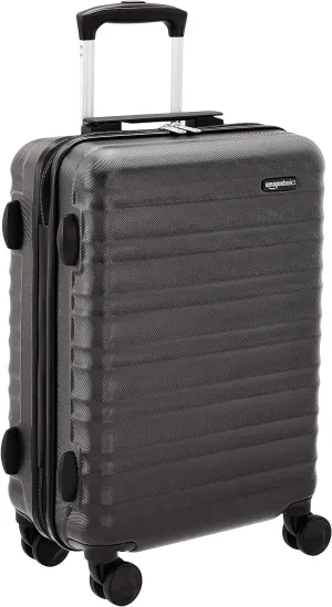 Amazon Basics Carry On Luggage, Hardside 20-inch Spinner with Scratch-Resistant Surface, Black