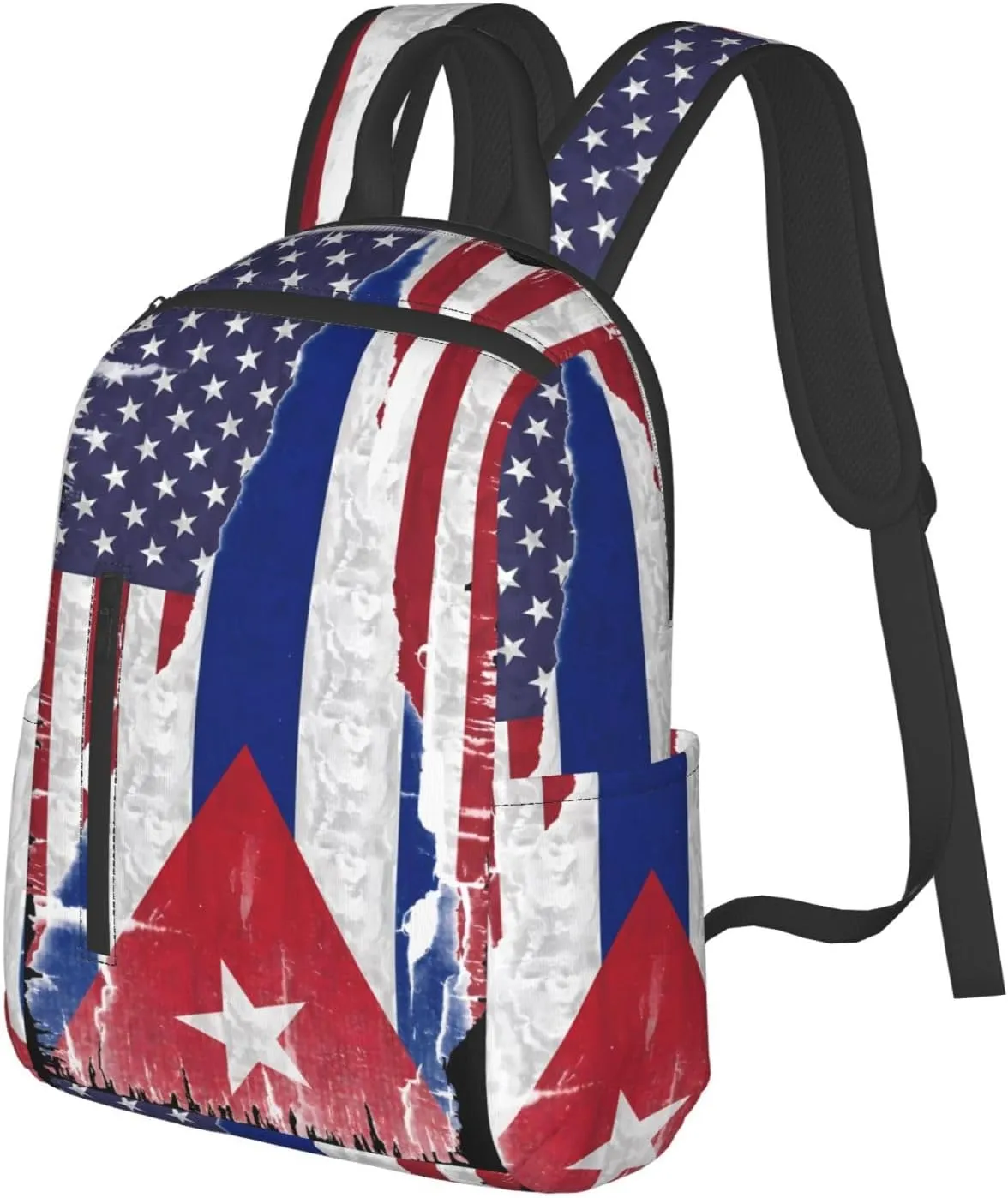 American Cuba Flag Cuban Roots Casual Backpacks Large Capacity Laptop Backpack Sports Fitness Rucksack Travel Carry-On Daypack Work Bag for Outdoor Camping