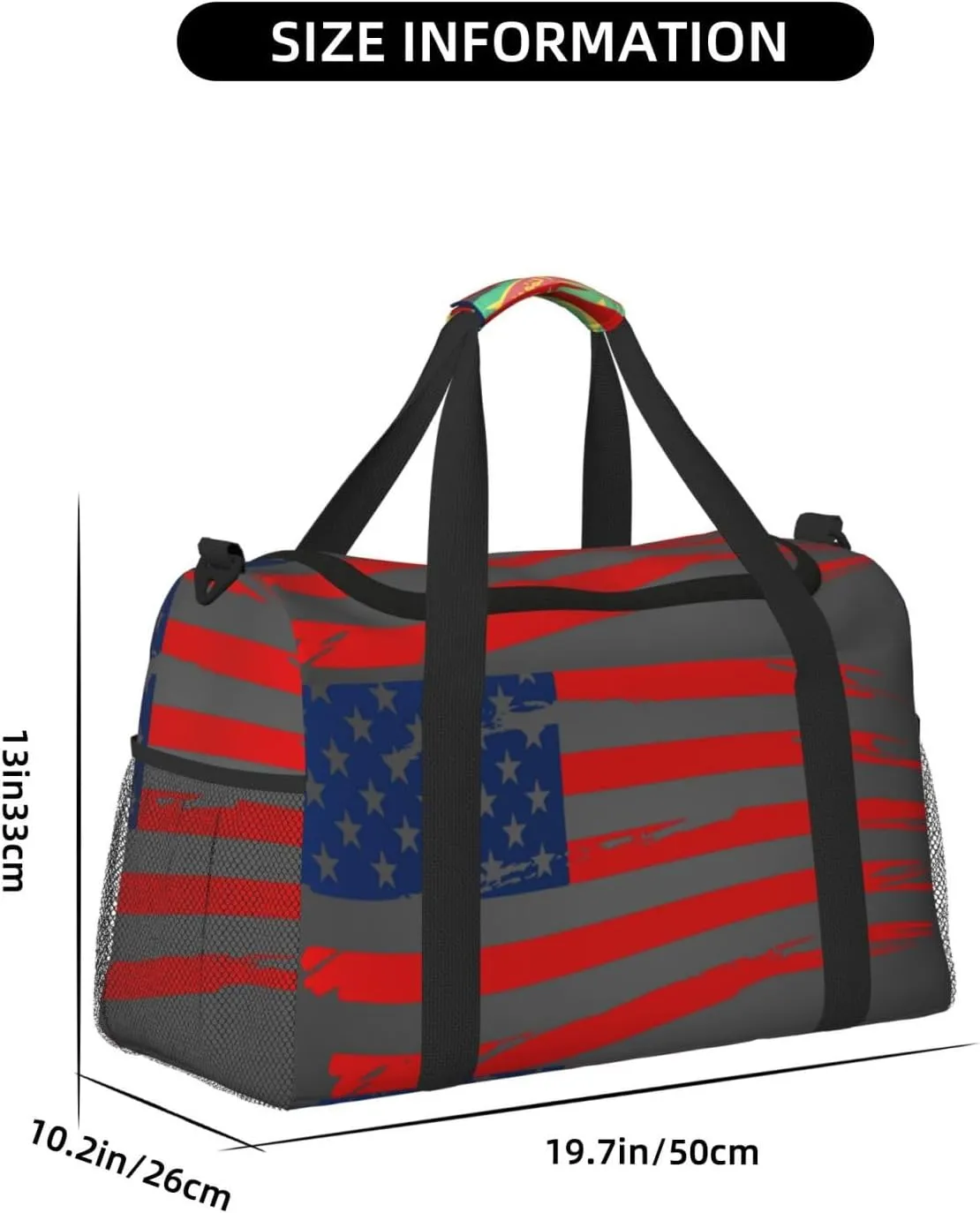 American Flag Travel Duffel Bag Large Foldable Waterproof Overnight Bag For Beach Swim Bags Pool Sports Gym